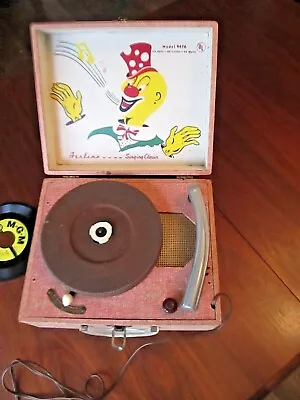 Vintage 50s ALPINE Singing Clown Model 947A Children's Record Player Turntable • $48.95