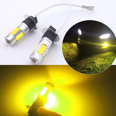 2pcs Golden Yellow H3 LED Fog Light Bulbs Car Truck Driving Fog Lamp Replacement • $11.99