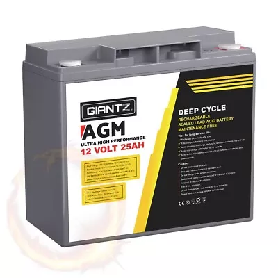 Giantz 12V 25Ah AGM Deep Cycle Battery Marine Sealed Power Solar 4WD Camping • $47.32