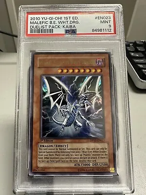 2010 Yugioh DPKB-EN023 1st Edition Malefic Blue-Eyes White Dragon PSA 9 MINT • $110