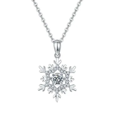 Snowflake Moissanite Twinkle Pure 925 Sterling Silver Necklace Pendant For Women • $70.50