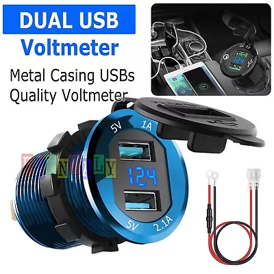 12V-24V Car Marine Motorcycle LED Digital Voltmeter Voltage Meter Battery Gauge • $11.75