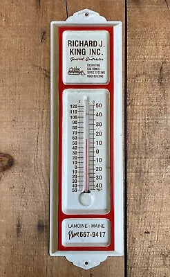 Vintage Richard King Inc Log Homes Contractor Maine Advertising Thermometer Sign • $95