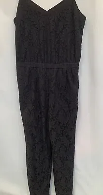 Jumpsuit Jack Wills Size 6 Black Lace Covered L26  Polyester Blend Womens • £14.39