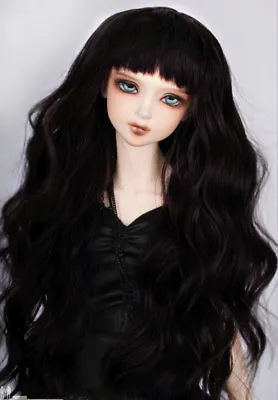 8-9  1/3 BJD Long Black Curly Wavy Wig LUTS Doll SD DZ DOD MSD Soom Hair UAL# • $23.22