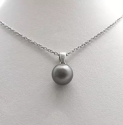 Mikimoto Black South Sea Cultured Pearl 18k White Gold Necklace 5gr 16in To 18in • $1567.50