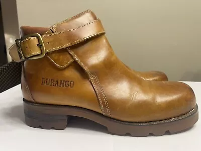 Vintage Durango Yellow Brown Leather Work Boots Buckle Men Size 11.5 D • $30