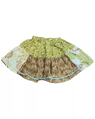 Matilda Jane Skirt Floral Green Brown Blue Girls Big Kids Size 10 • $14.99