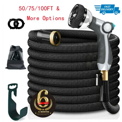 Up To 100FT Garden Hose Expandable  Heavy Duty Water Hose + Metal Hose Nozzle • $28.79