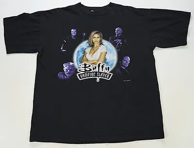 Rare VTG BLUE GRAPE Buffy The Vampire Slayer 1998 Get Home T Shirt 90s Black XL • $129.99