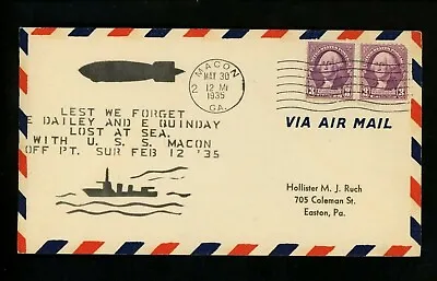 US Postal History Zeppelin Phaneuf U.S.S. Macon Planty / Mellone # 5/30/35-8 GA • $34.99