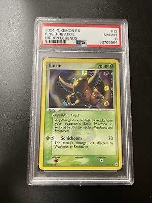 2004 Pokémon Ex Pinsir- Rev. Foil Hidden Legends # 13 Psa 8 • $0.99