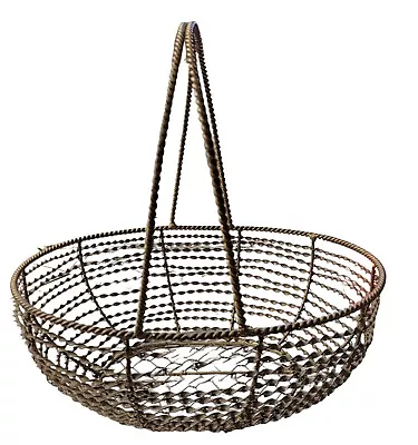 Vintage Oval Metal Wire Basket • $60