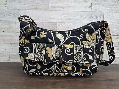 Vera Bradley Libby In  Yellow Bird  Crossbody Hobo GREAT Preowned Condition • $19.99