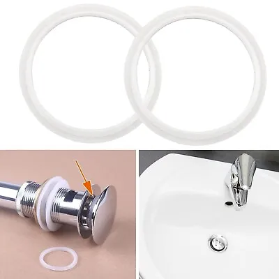 2x Pack New Sink Waste Basin Plug Ring Seal Bathroom Pop Up Spare Seal Washer UK • £3.99