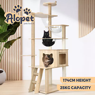 Alopet Cat Tree Scratching Post Scratcher Tower Wood Condo House Bed Large 174CM • $159.90