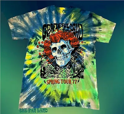 New Grateful Dead Tie Dye Skeleton Spring Tour 1977 Mens Vintage Concert T-shirt • $22.95