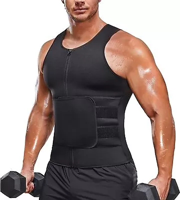 Men Sweat Sauna Vest Waist Trainer Corset Body Shapers Slimming Tank Shapewear • $19.99