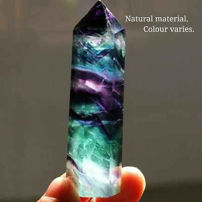 £3.29 • Buy Natural Crystal Rainbow Quartz Point Healing Obelisk Wand Rocks Lucky Stone Gift