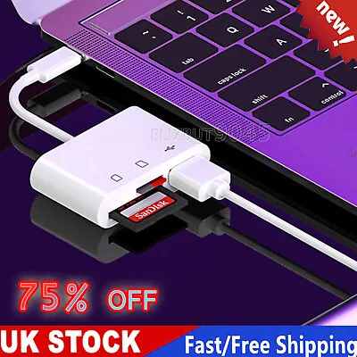 Type C To SD TF MicroSD Card Reader USB C OTG Adapter For IPad Macbook PC • £3.28