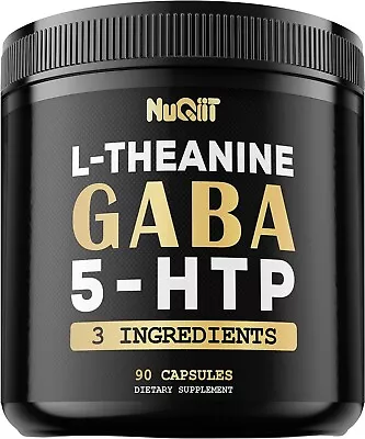 3In1 Gaba Supplements 750Mg L-Theanine 200Mg & 5-HTP (5-Hydroxytryptophan) - Equ • $44