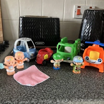 £4.99 • Buy Little People Figures & Vechicle Bundle Babies Bin Lorry 