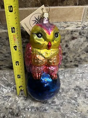 Colorful Christopher Radko Hooty Hoot Glass Owl Ornament Vintage 1995 NWT • £28.87