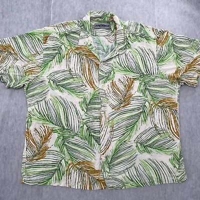 Jams World Shirt Adult 2XL Green Fern Floral Hawaiian Button Up Collar Mens XXL • $59.96