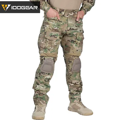 IDOGEAR G3 Military Pants W/ Knee Pads Camo Pants Trousers Huntingl Airsoft Camo • $60.83