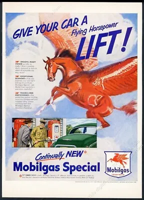 1950 Pegasus Flying Horse Art Mobil Oil Gas Flying Horsepower Vintage Print Ad • $8.09