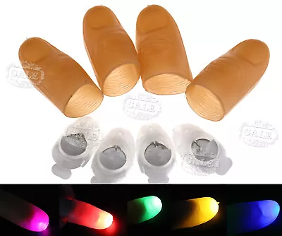 4Pcs LED Finger Thumbs Light Colour Magic Prop Party Bar Flash Lamp Novel • £5.15