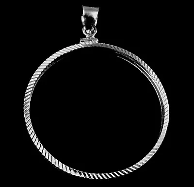 Coin Bezel 38mm Silver Dollars Morgan Peace Ike Diamond Cut Sterling Silver • $27.35