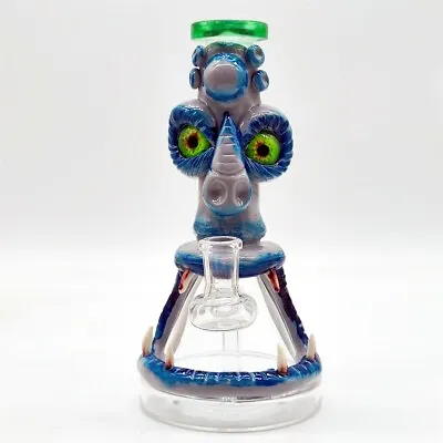 Auc 8 Inch 3D Big Eyes Monster Green Lip Glass Bong Hookah Water Pipe Bongs 14mm • $12