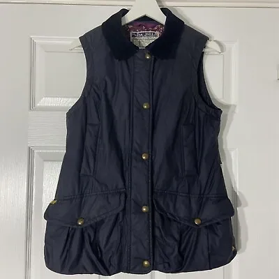 Joules By Tom Joules Women's Navy Blue Gilet Size 12 Plum Floral Lined Country • $23.64