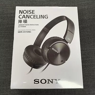 $90 • Buy Sony MDR-ZX110NC Noise Cancelling Stereo Headphones 30mm Driver BRAND NEW SEALED