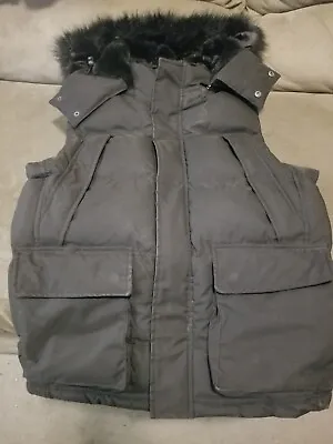 Jordan Craig Men's YUKON FUR LINED BLACK PARKA VEST PUFFER BUBBLE RETRO Medium  • $25