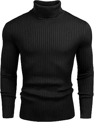 Amussiar Men's Turtleneck Sweater Slim Fit Cotton Knitted Pullover Sweater Casua • $68.12