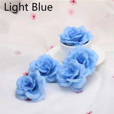 20pcs Artificial Rose Flower Heads Silk Bulk Fake Bouquet Party Wedding Decor ~ • £5.22