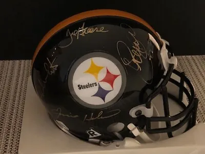 Steelers Steel Curtain Greenwood Greene Holmes White  Autographed Mini Helmet • $495