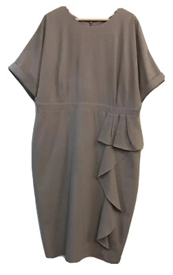 $39 • Buy Asos Grey Jersey Style Straight Shift Dress Waist Detail Sz 20 Plus Cocktail