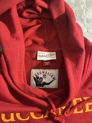 Mitchell And Ness Throwback Buccaneers Red Short Sleeve Hoodie 2xl • $18