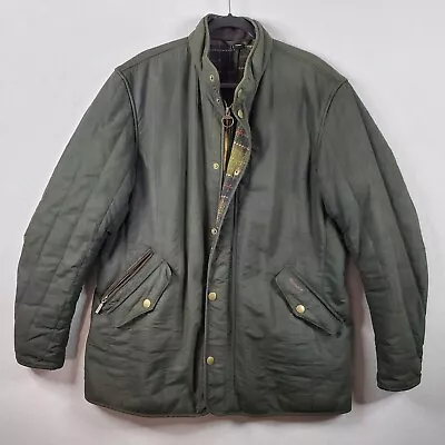 Barbour Edderton Wax Jacket Men's Sz XL Green Padded Waxed Cotton • $134.97