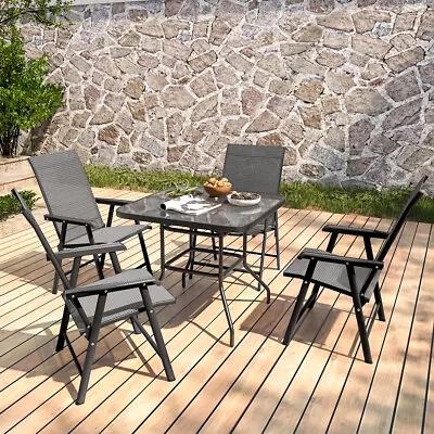 2/4 Seater Garden Outdoor Patio Table/Chair/Parasol Hole Dining Furniture Set UK • £79.95