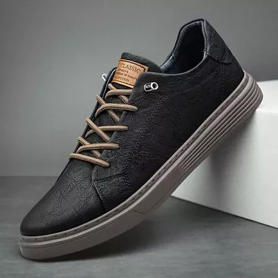 Zapatos Informales Italianos De Cuero Genuino Para Hombre Oxford Con Cordones • $46.23