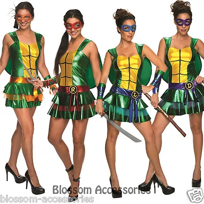 CL652 Teenage Mutant Ninja Turtles TMNT Womens Adult Fancy Dress Costume Outfit • $55.15