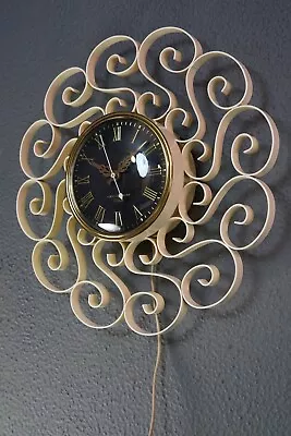 Mid Century Modern GE Telechron Wrought Iron Umanoff Style Star Burst Wall Clock • $49.99