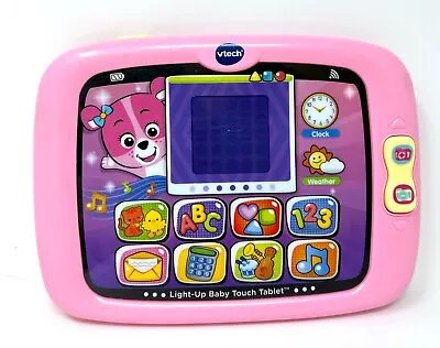 Vtech Pink Light Up Baby Touch Screen Tablet 1514 9+ Month ABC's Music 123's • $9.99