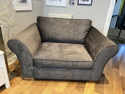 £110 • Buy Next Snuggle Chair - Chenille In Charcoal - Used A Handful Of Times Only