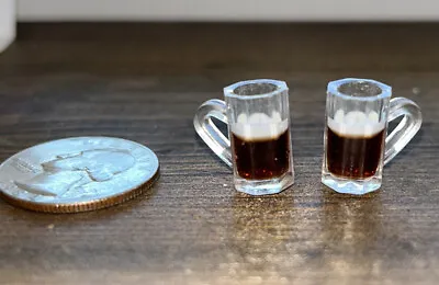 Dollhouse Miniature Frosty Mug Of Root Beer Coffee 2pc 1:12 Scale • $1.99