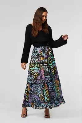 $189.90 • Buy Versatile GORMAN “Palm & Parmarr” Maxi Silk Skirt *  Size 8